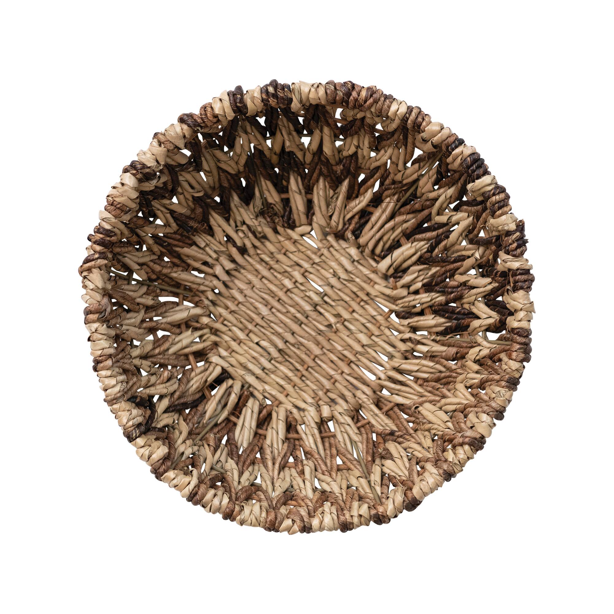 Hello Honey® 12.5" Brown Woven Buri & Banana Fiber Basket Organizer